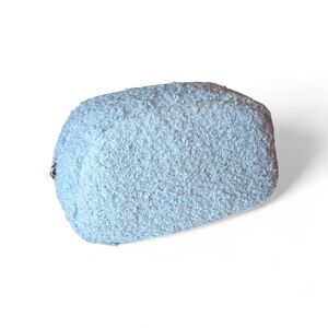 Gray Textured Makeup Bag with Skincare Products